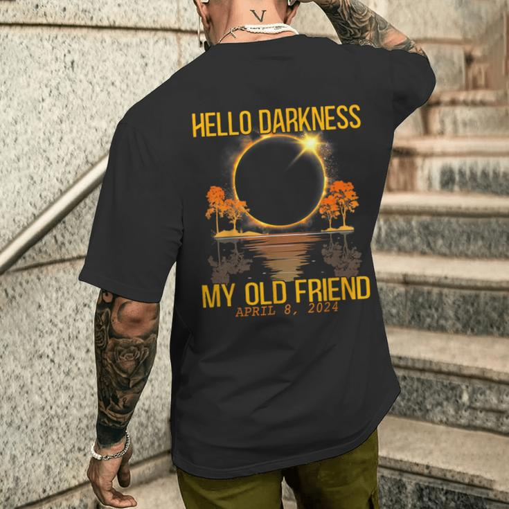 Total Eclipse 2024 Hello Darkness My Old Friend Men's T-shirt Back Print Gifts for Him