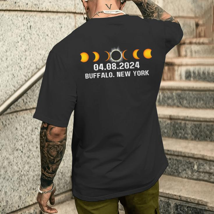Total Solar Eclipse 2024 Buffalo New York April 8 2024 Men's T-shirt Back Print Gifts for Him