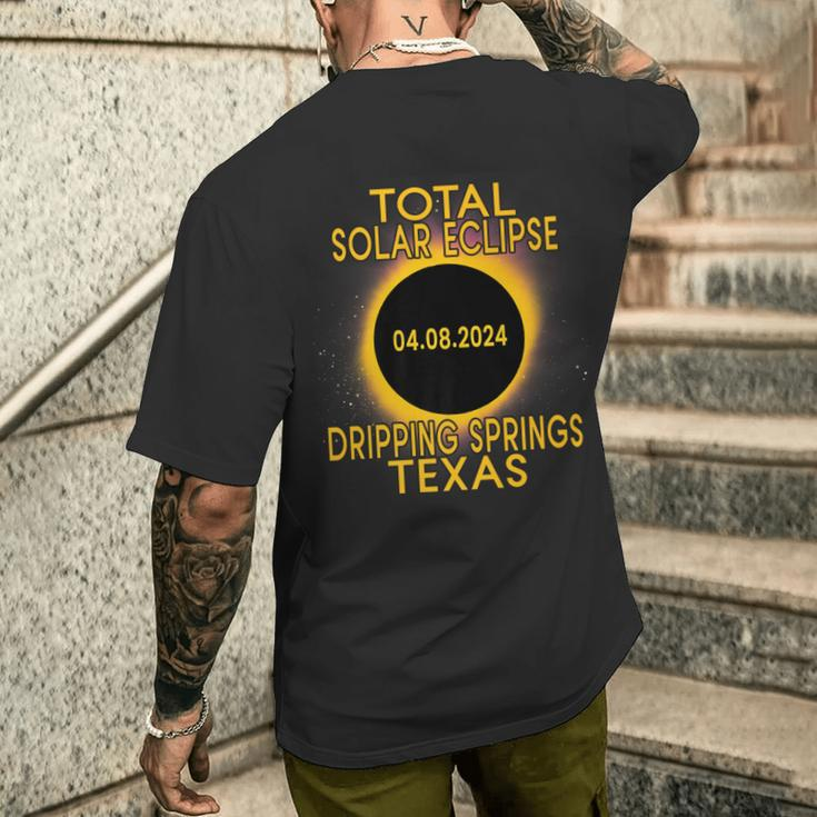 Total Solar Eclipse 2024 Dripping Springs Texas Totality Men's T-shirt Back Print Gifts for Him