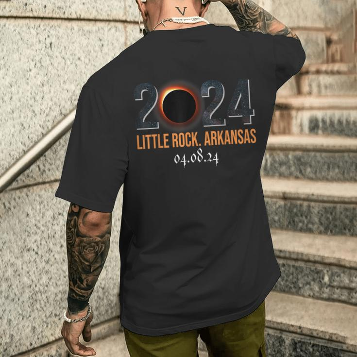 Total Solar Eclipse 2024 Little Rock Arkansas April 8 2024 Men's T-shirt Back Print Gifts for Him