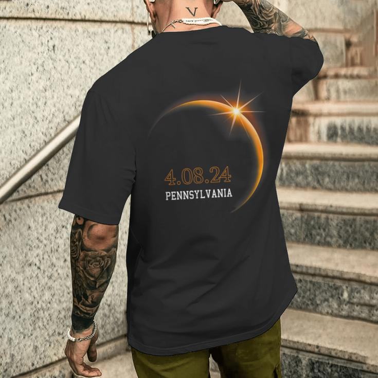 Total Solar Eclipse 2024 Pennsylvania Spring 40824 Men's T-shirt Back Print Gifts for Him
