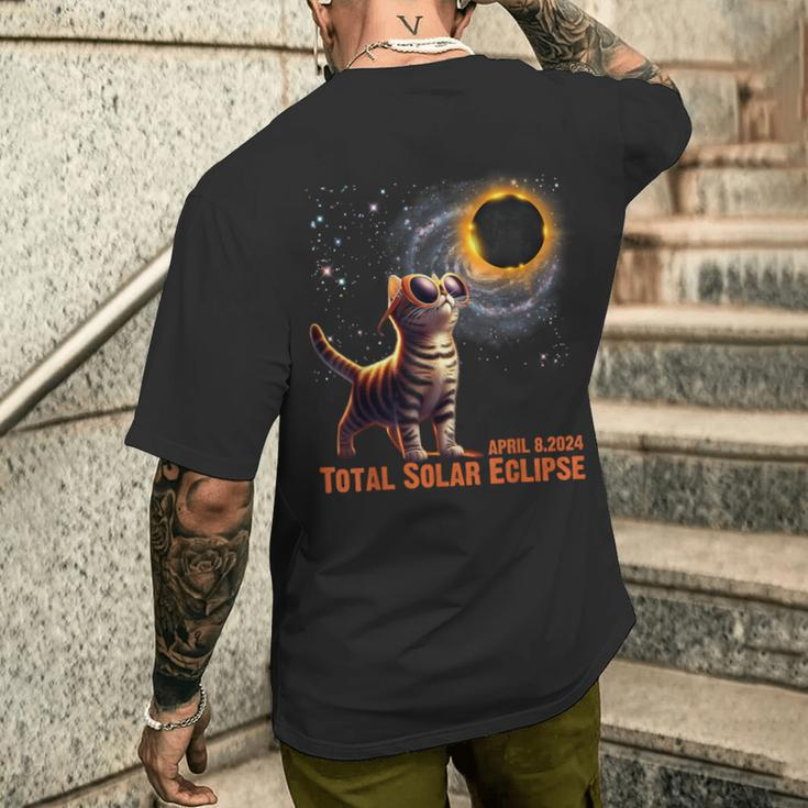 Total Solar Eclipse 2024 Tour Of America 040824 Cat Lover Men's T-shirt Back Print Gifts for Him