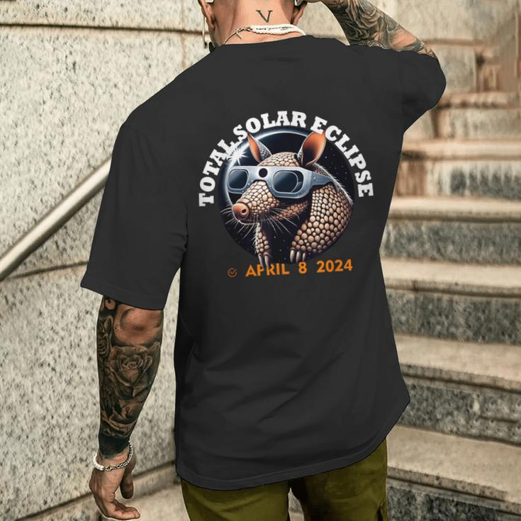 Total Solar Eclipse 4 8 2024 Path American Armadillo Eclipse Men's T-shirt Back Print Gifts for Him