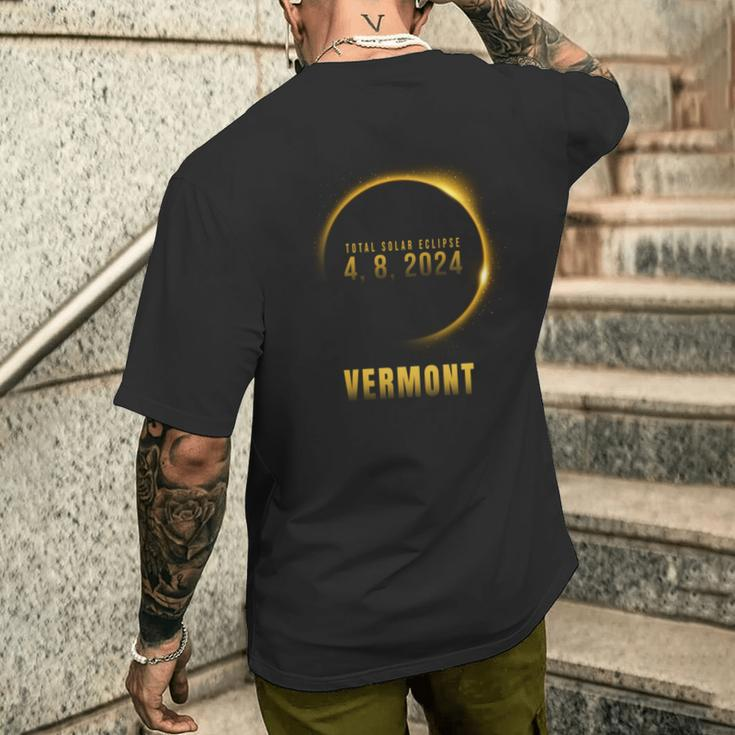 Total Solar Eclipse 4082024 Vermont Men's T-shirt Back Print Gifts for Him