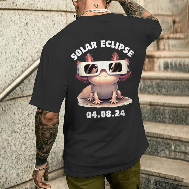 Total Solar Eclipse Axolotl April 8 2024 Solar Eclipse Men's T-shirt Back Print Gifts for Him