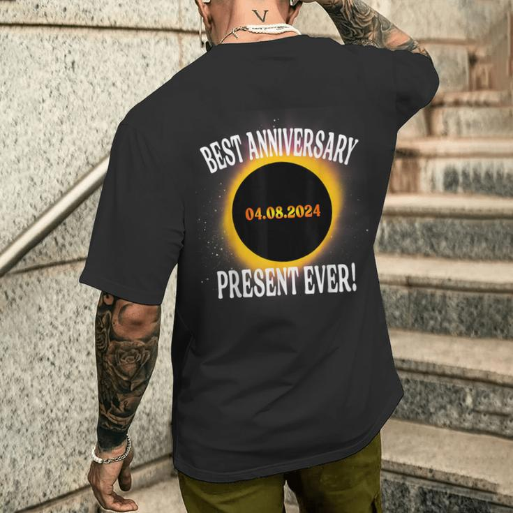 Total Solar Eclipse Best Anniversary Present Ever April 2024 Men's T-shirt Back Print Gifts for Him