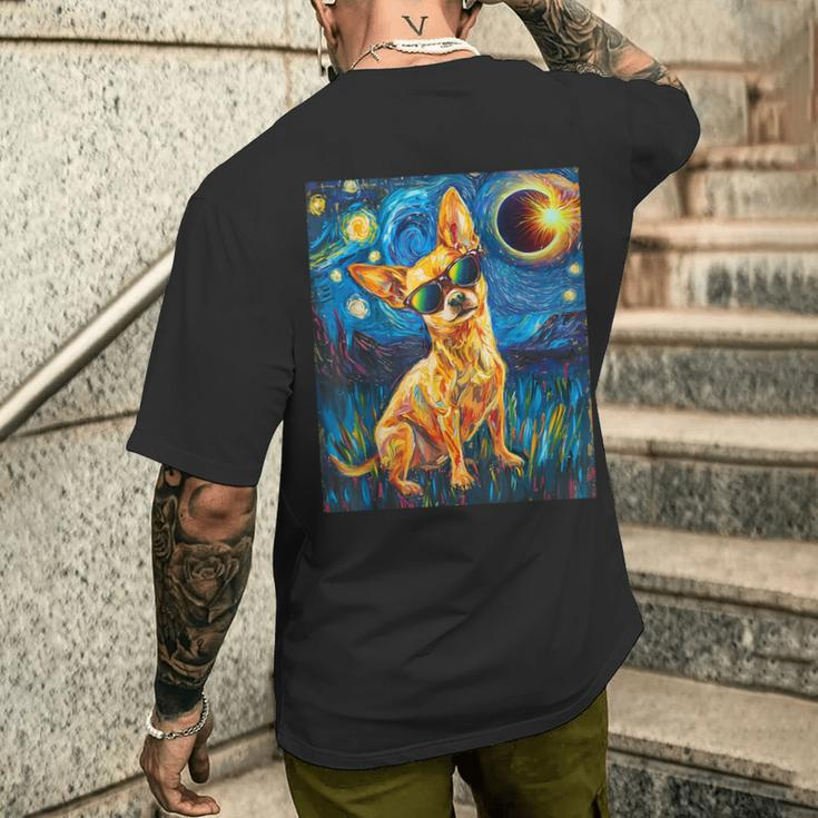 Total Solar Eclipse Chihuahua Dog Men's T-shirt Back Print Gifts for Him
