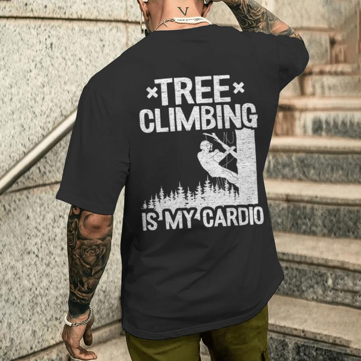 Tree Climbing Is My Cardio Arborist Men's T-shirt Back Print Gifts for Him