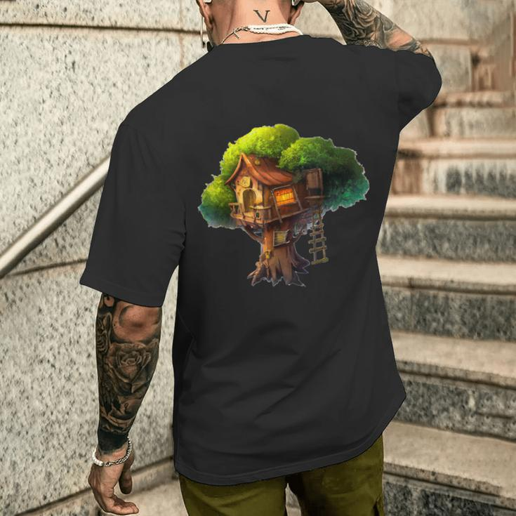 Tree House Men's T-shirt Back Print Gifts for Him
