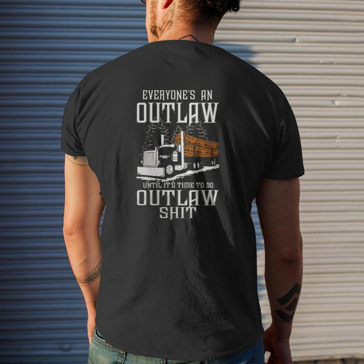 Truck Driver Log Hauler Outlaw Tshirts Mens Back Print T-shirt Gifts for Him