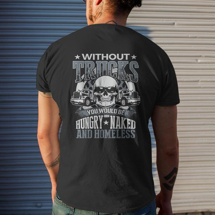 Truck Driver Mens Back Print T-shirt Gifts for Him