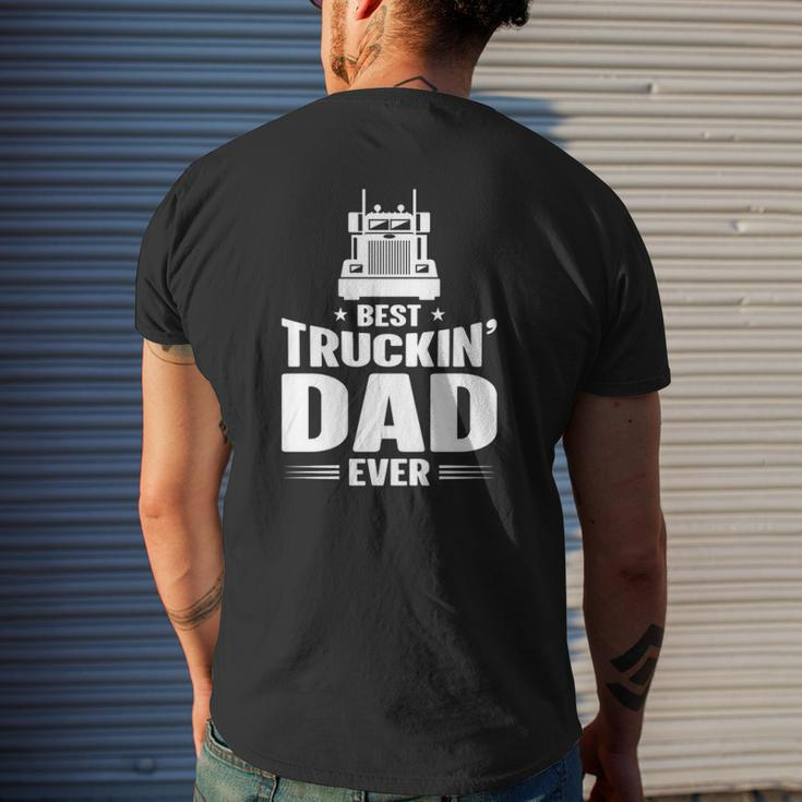 Trucker Best Trucking Dad Ever Mens Back Print T-shirt Gifts for Him