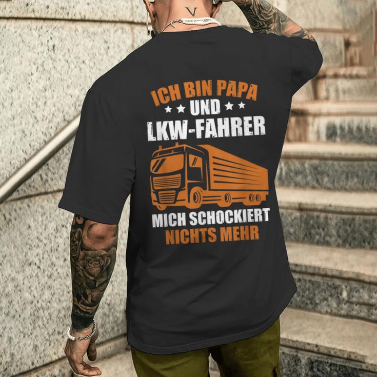 Truckeratertag Lkw-Fahrer Ich Bin Papa Und Lkwfahrer Truck T-Shirt mit Rückendruck Geschenke für Ihn