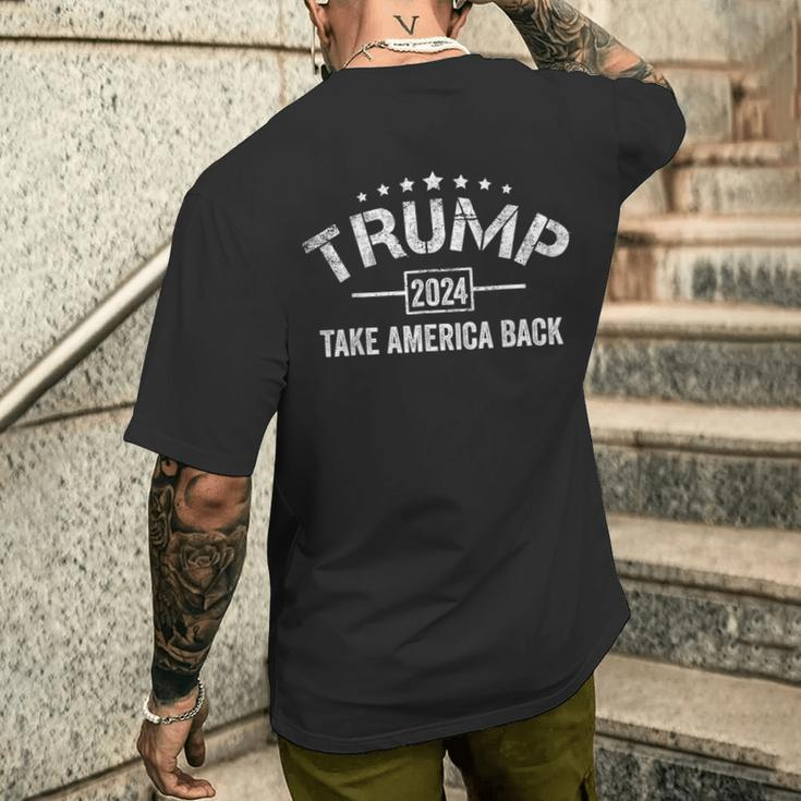 Trump 2024 Take America Back American Flag Trump 2024 Men's T-shirt Back Print Gifts for Him