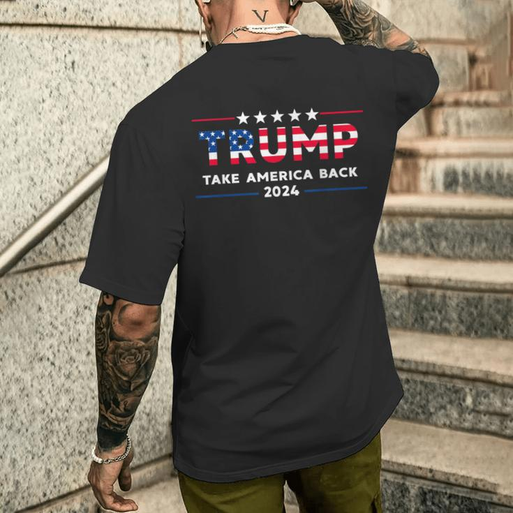 Trump 2024 Take America Back American Flag Trump 2024 Men's T-shirt Back Print Gifts for Him