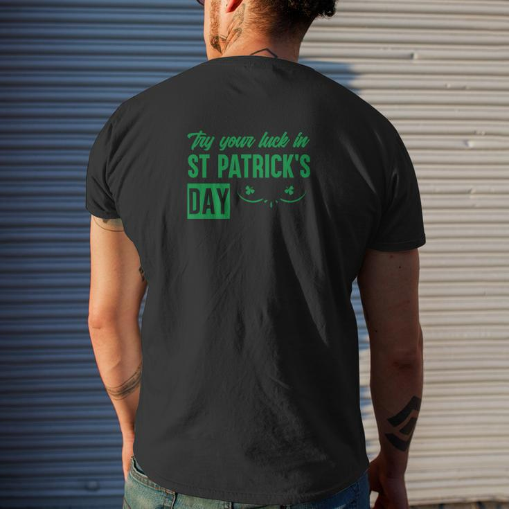 Try Your Luck In St Patrick's Day Mens Back Print T-shirt Gifts for Him