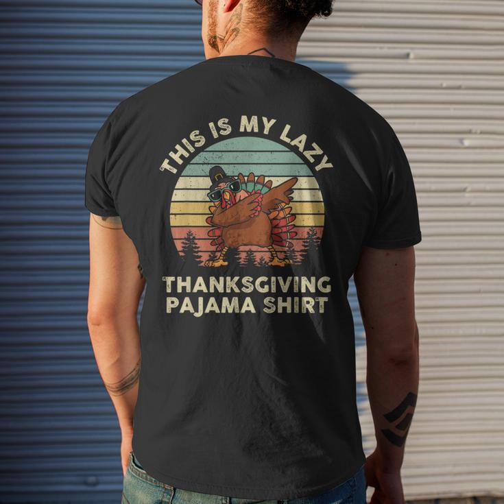 Turkey Day This Is My Lazy Thanksgiving Pajama Men's T-shirt Back Print Gifts for Him