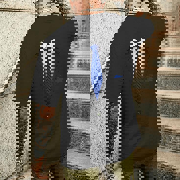 Tstars Costume Imprimé Et Cravate - T-shirt De Smoking Classique - Chemise De Costume De Fête, Noir/blanc, Petit