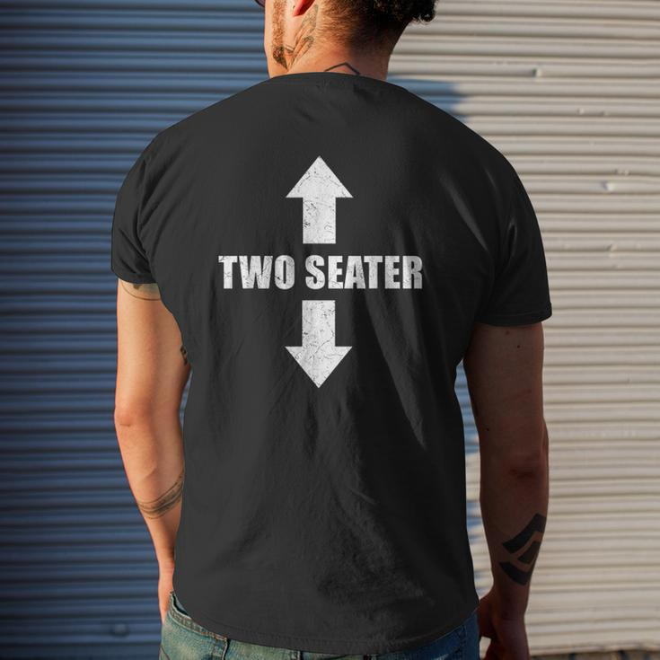 Two Seater 2 Seater Distressed Gag Dad Joke Novelty Mens Back Print T-shirt Gifts for Him