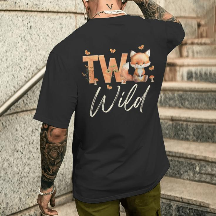 Two Wild Fox Woodland Animal 2Nd Birthday 2 Year Old Men's T-shirt Back Print Gifts for Him