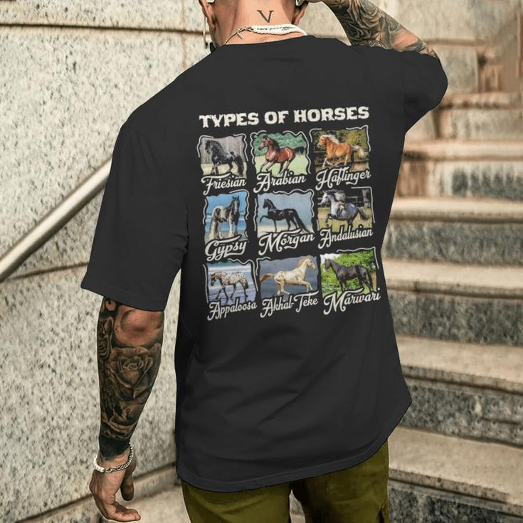 Types Of Horses Lover Cute Riding Girl Boyn Horse Men's T-shirt Back Print Gifts for Him