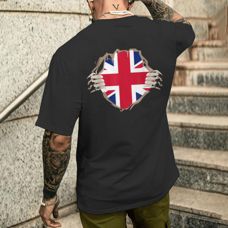 Uk England Flag English Hero Costume T-Shirt mit Rückendruck Geschenke für Ihn