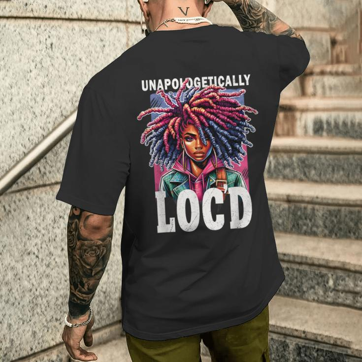 Unapologetically Loc'd Black History Melanin Black Queen Men's T-shirt Back Print Gifts for Him