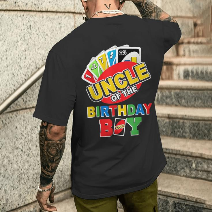 Uncle Of The Birthday Boy Uno Dad Papa Father 1St Bday Men's T-shirt Back Print Gifts for Him