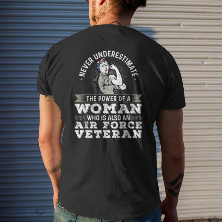 Never Underestimate A Air Force Veteran Soldier Mens Back Print T-shirt Gifts for Him