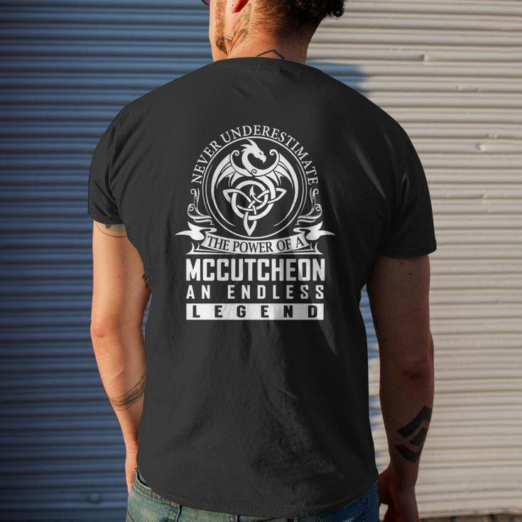 Never Underestimate The Power Of A Mccutcheon An Endless Legend Name Shirts Mens Back Print T-shirt Gifts for Him