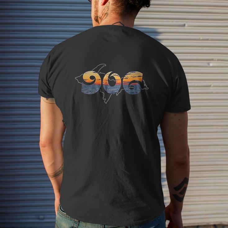 Upper Peninsula Of Michigan Sunset 906 Mens Back Print T-shirt Gifts for Him