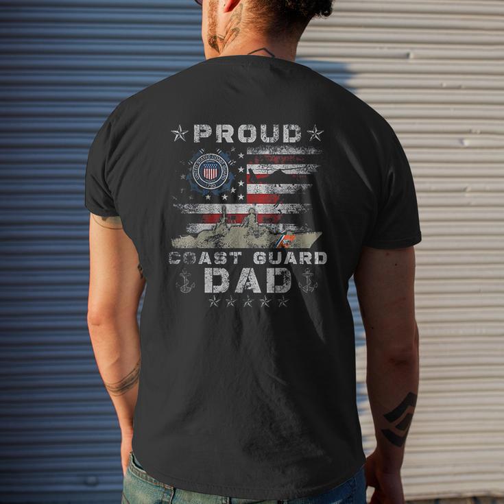 Us Coast Guard Dad Uscg American Flag Vintage Mens Back Print T-shirt -  Thegiftio