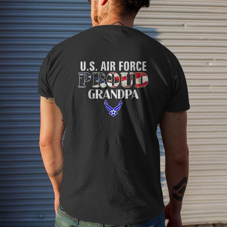 Us Proud Air Force Grandpa Mens Back Print T-shirt Gifts for Him