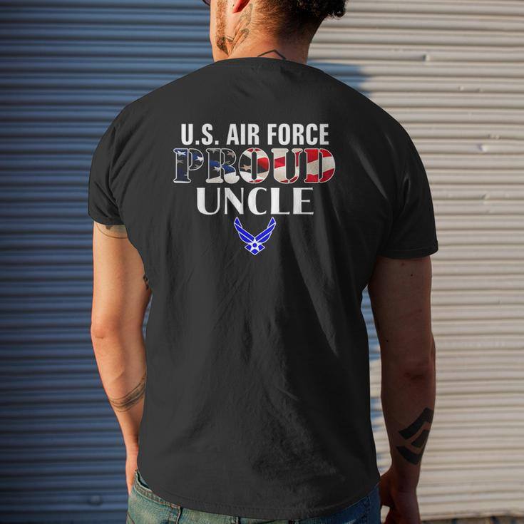 Us Proud Air Force Uncle With American Flag For Veteran Mens Back Print T-shirt Gifts for Him