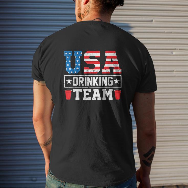 Usa Drinking Team Drinking Beer Lover Mens Back Print T-shirt Gifts for Him
