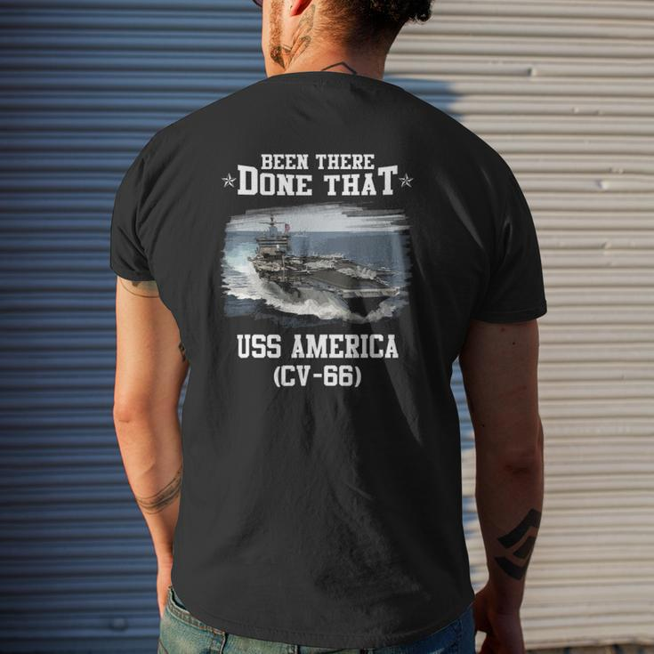 Uss America Cv-66 Veterans Day Father Day Mens Back Print T-shirt Gifts for Him