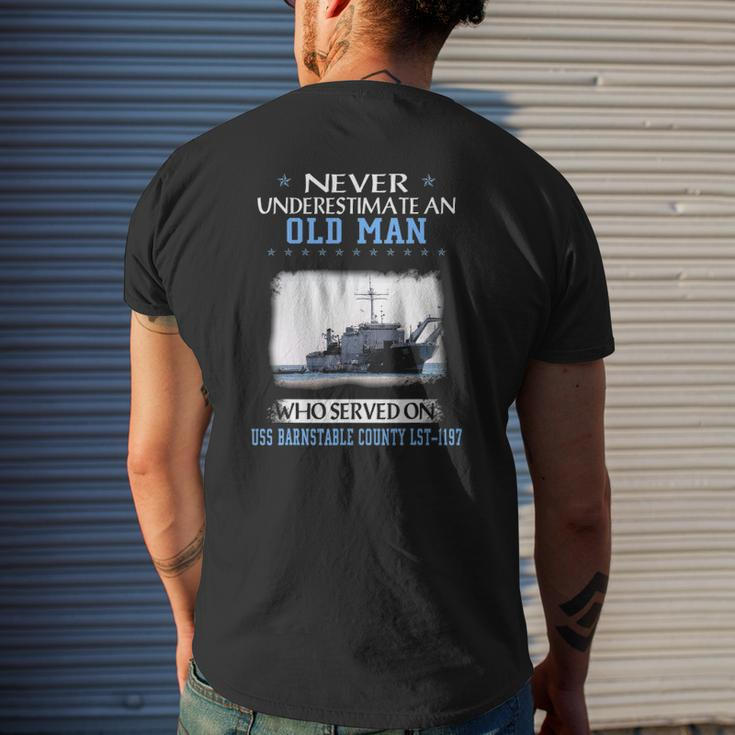Uss Barnstable County Lst-1197 Veterans Day Father Day Mens Back Print T-shirt Gifts for Him