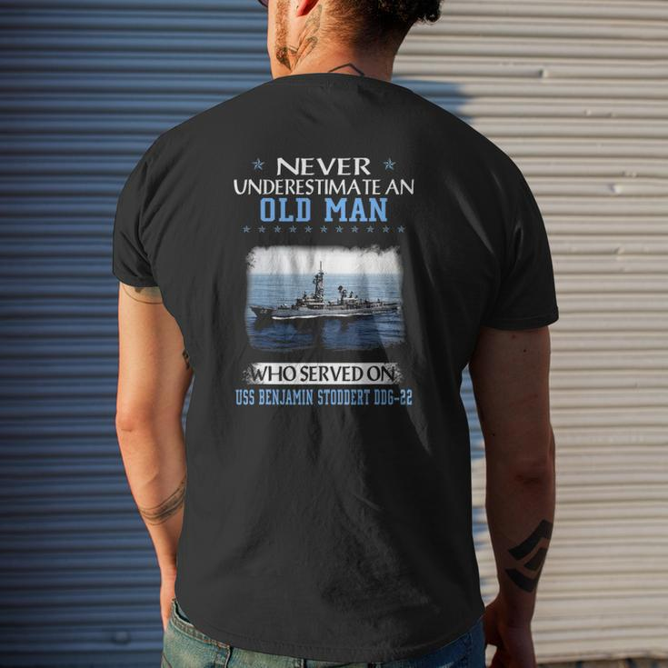 Uss Benjamin Stoddert Ddg 22 Veterans Day Father Day Mens Back Print T-shirt Gifts for Him