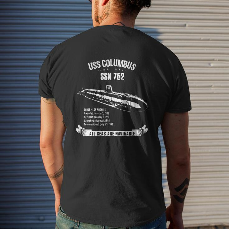 Uss Columbus Ssn-762 T-Shirt Mens Back Print T-shirt Gifts for Him