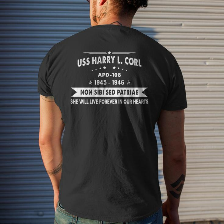 Uss Harry L Corl Apd Men's T-shirt Back Print Gifts for Him