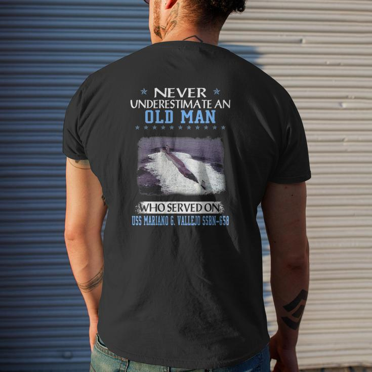 Uss Mariano G Vallejo Ssbn-658 Submarine Veteran Father Day Mens Back Print T-shirt Gifts for Him