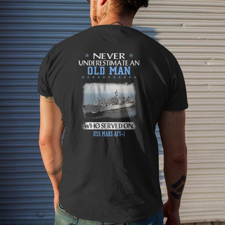 Uss Mars Afs 1 Veterans Day Father Day Mens Back Print T-shirt Gifts for Him