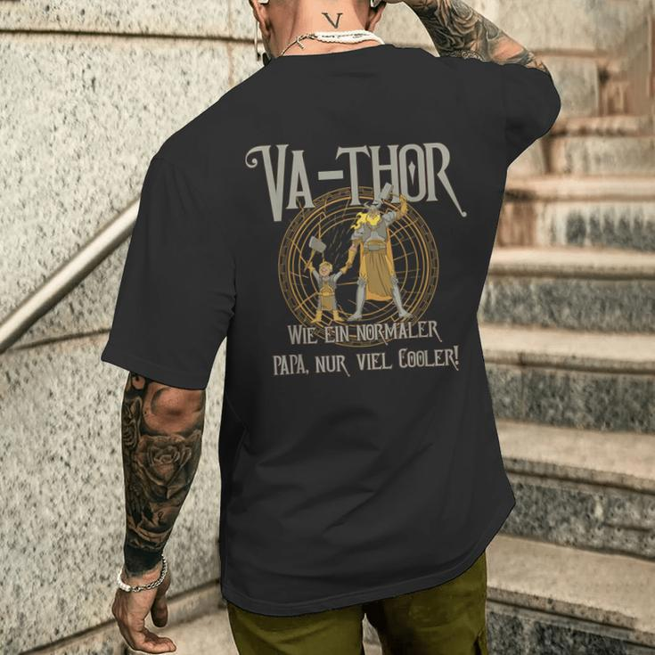 Va-Thor Wie Ein Normal Papa Nur Viel Cooler S T-Shirt mit Rückendruck Geschenke für Ihn