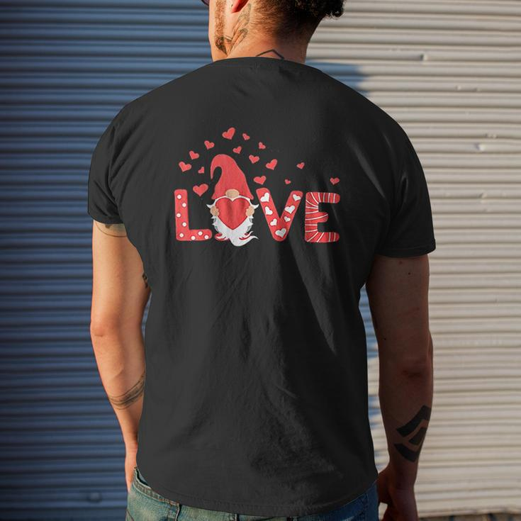 Valentines Day Gnomes Love Heart Graphic Lover Couple Mens Back Print T-shirt Gifts for Him