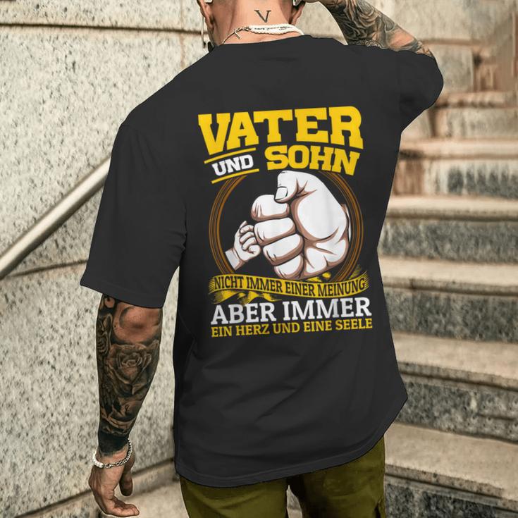 Vater & Sohn Nicht Immer Einer Minung Aber Father & T-Shirt mit Rückendruck Geschenke für Ihn