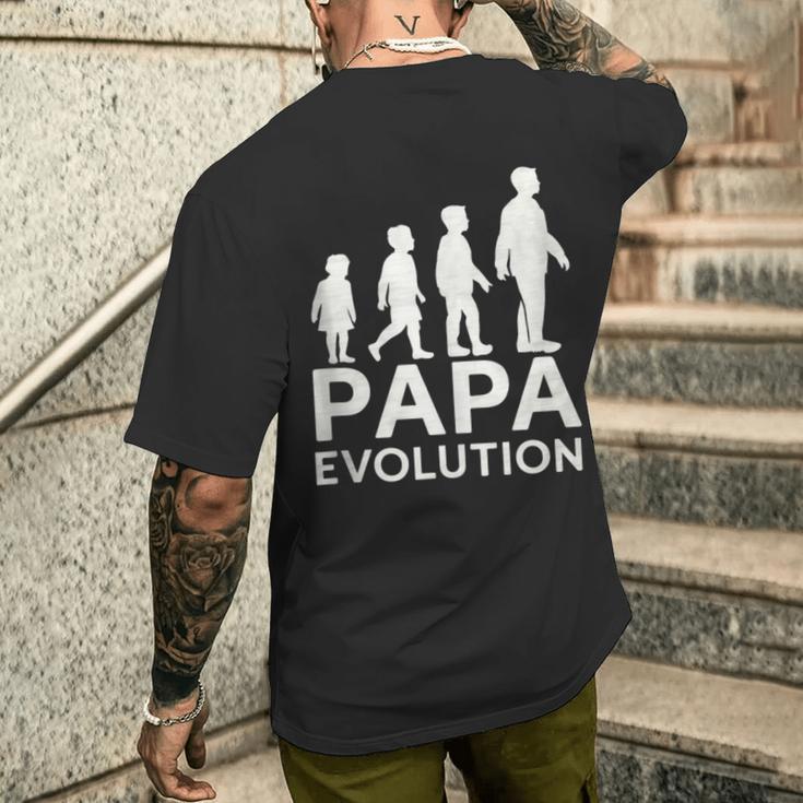 Vater Evolution Silhouette Papa Evolution T-Shirt mit Rückendruck Geschenke für Ihn