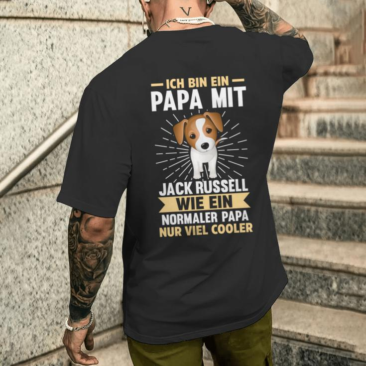 Vater Papaatertag Jack Russell Terrier Papa T-Shirt mit Rückendruck Geschenke für Ihn