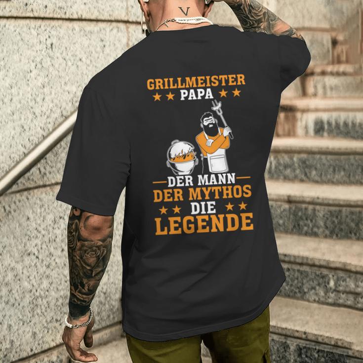 Vatertag Grillen Bbq Grillmeister Papa Barbecue T-Shirt mit Rückendruck Geschenke für Ihn