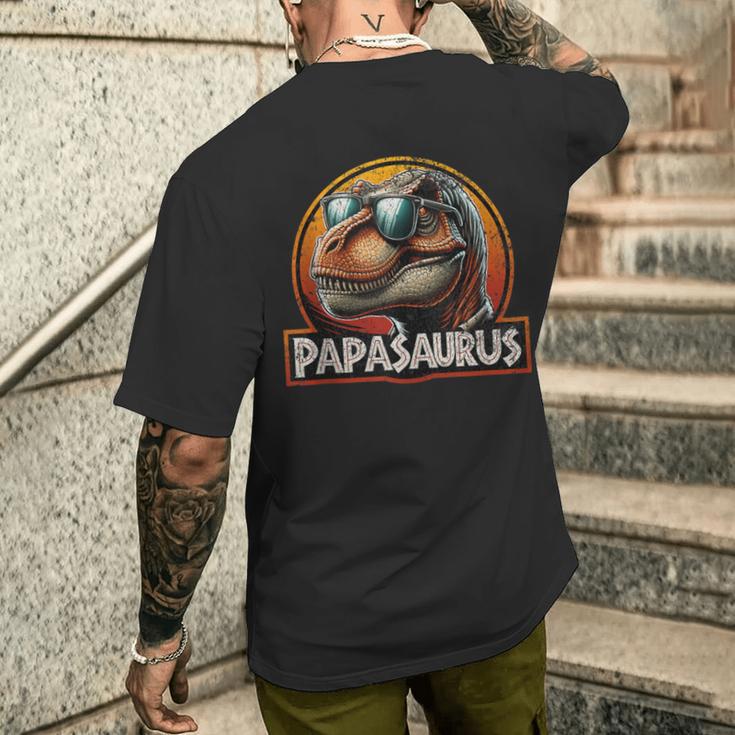 Vatertag Lustiger PapasaurusRex Dinosaurier Papa Familie T-Shirt mit Rückendruck Geschenke für Ihn