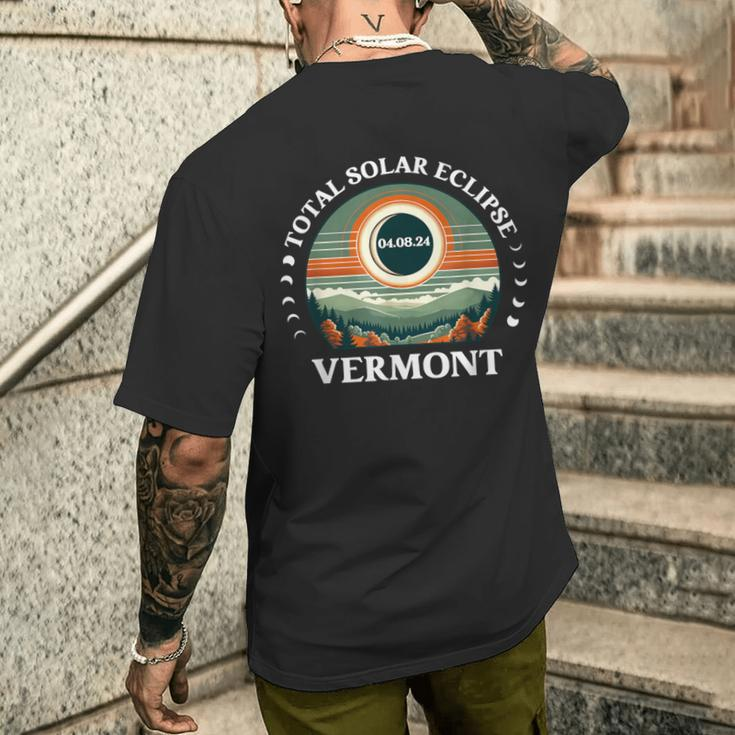 Vermont Eclipse 40824 America Total Solar Eclipse 2024 Men's T-shirt Back Print Gifts for Him